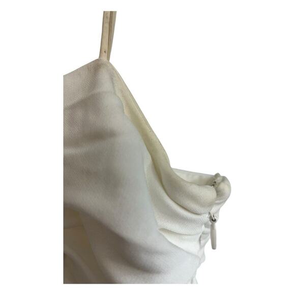 Cinq A Sept Vance Ruched Mini Dress Spaghetti Strap White Size 10 - Picture 5 of 9